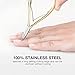 FANTCEN Cuticle Nipper 1/2 Jaw Cuticle Remover Double Spring Golden Cuticle Clipper Stainless Steel Trimmer Cutter Scissor for Manicure DIY Nail Care Set of 2