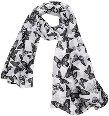 New Women's Scarf , Cityofli Fashion Light Soft Printed Butterfly Satin-Silk Square Shawl (One size, Black)
