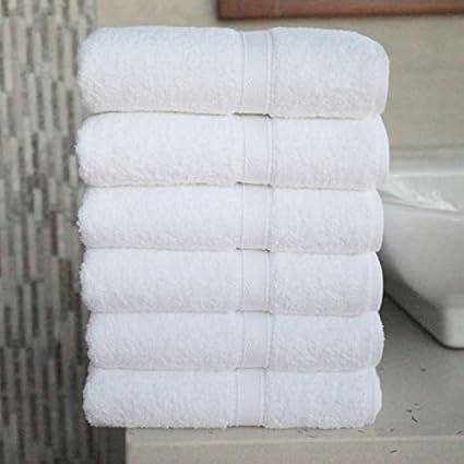 Fresh From Loom 6 Piece 450 GSM Cotton Hand Towel Set - White