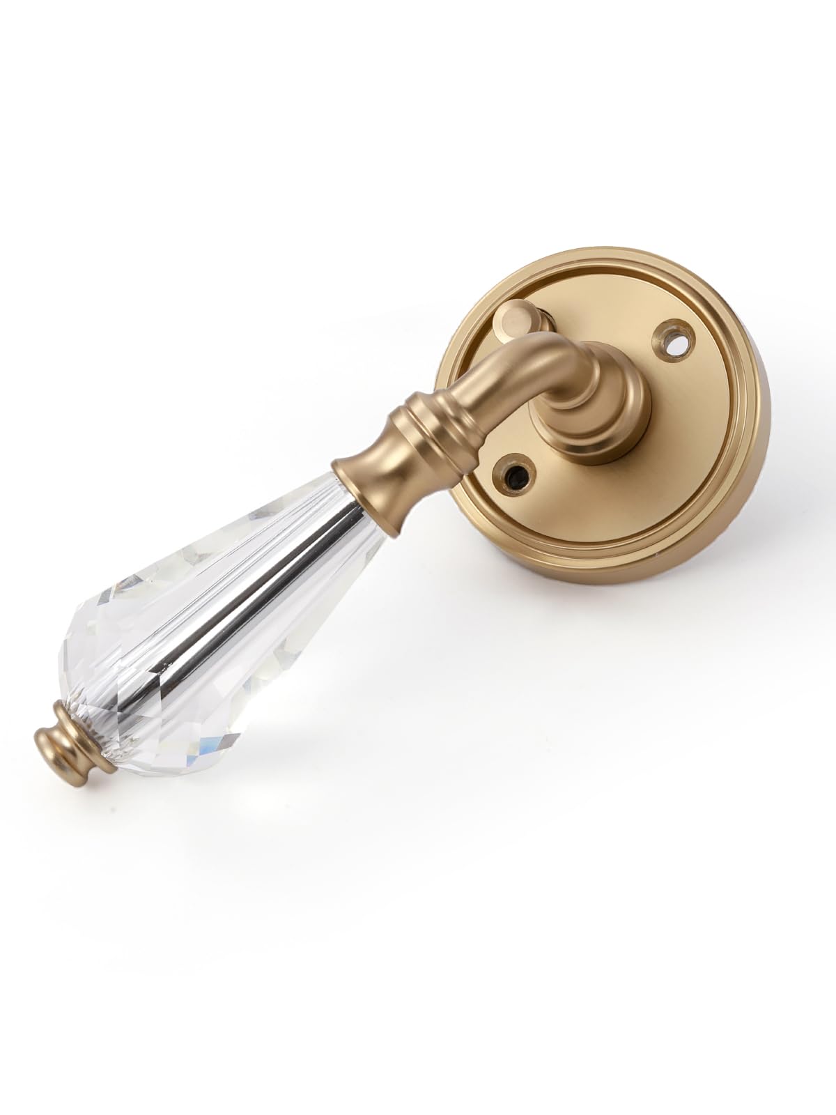 Condition photo showing As Is for sorwduerm 1 pack champagne bronze glass door lever privacy crystal door levers door lever interior d