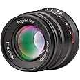 Brightin Star 50mm F1.4 Big Aperture APS-C Manual Focus Mirrorless Camera Lens, Fit for Canon EOS-M Mount M, M2, M3, M5, M6, M10, M100, M50, M200 (Black)