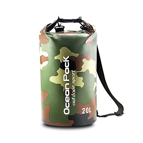 Homar Waterproof Dry Bag - Best in Water Sports Equipment Kayak Accessories - Floating Portable Backpack Perfect for Boating Kayaking Fishing Rafting Swimming Floating and Camping (Camouflage, 20L)