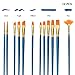 12 Pieces Paint Brushes, Atmoko Painting Brush Set with 2 Palettes for Watercolor, Acrylic & Oil Paintings, Perfect for Painting Canvas, Ceramic, Clay, Wood & Models, Great Gift for Kids, Artists