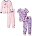 Gerber Little Girls' Toddler 4-Piece Cotton Pajama Set, Butterflies, 3T