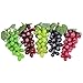 Supla 5 Pack Assorted Artificial Grapes Frosted Grape Clusters Rubber Grape Bundles Decorative Grapes Bunches in Black Purple Red Green for Vintage Wedding Favor Fruit Wine Décor Faux Fruit Props