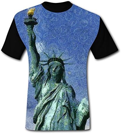 The Statue of Liberty Lady Liberty Painting Men's Summer Short Sleeve Crew Neck Casual T-Shirt