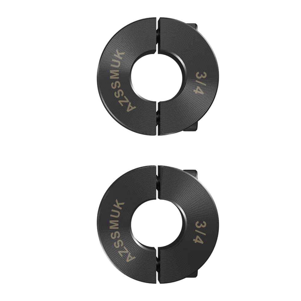 AZSSMUK Double Split Clamp-On Shaft Collars of Metal 3/4" Bore w/Set Screw,2-Piece