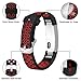 Maledan Replacement Bands Compatible for Fitbit Alta, Fitbit Alta HR and Fitbit Ace, Accessory Sport Bands Air-Holes Breathable Strap Wristbands with Stainless Steel Buckle, Black/Red, Large