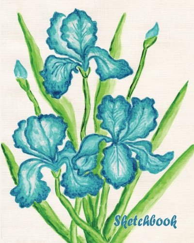 Download Sketchbook: Blue Orchid 8x10: Blank journal with 160 unlined, unruled pages (Flowers)