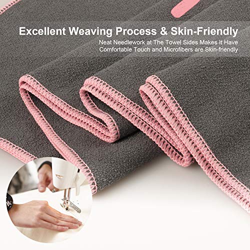 image for Elevtab Yoga Mat Towel with Alignment Line, Non-Slip Super Absorbent M