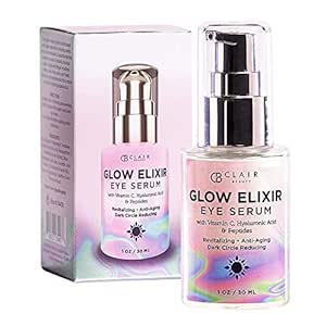 Glow Elixir Eye Serum With Vitamin C Hyaluronic Acid Peptides Revitalizing Moisturizing Anti Aging Reduce Wrinkles Fine Lines Creases Minimizes Signs Of Aging Fatigue 30ml Beauty Personal Care Amazon Com