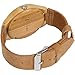 Woodgrain Bamboo Wooden Watch with Genuine Brown Cow Leather Strap Quartz Analog Casual Wood Watches