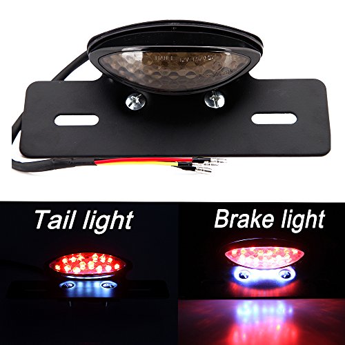 Black Motorcycle Tail Brake Stop License Plate Light LED Integrated Taillight Brake Light For Harley Honda Yamaha Bobber Suzuki