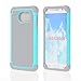 OHOH Premium Soft Silicon Plastic Dual Layer Armor Full-Body Super Protection Case for Galaxy S6(Hot Blue)