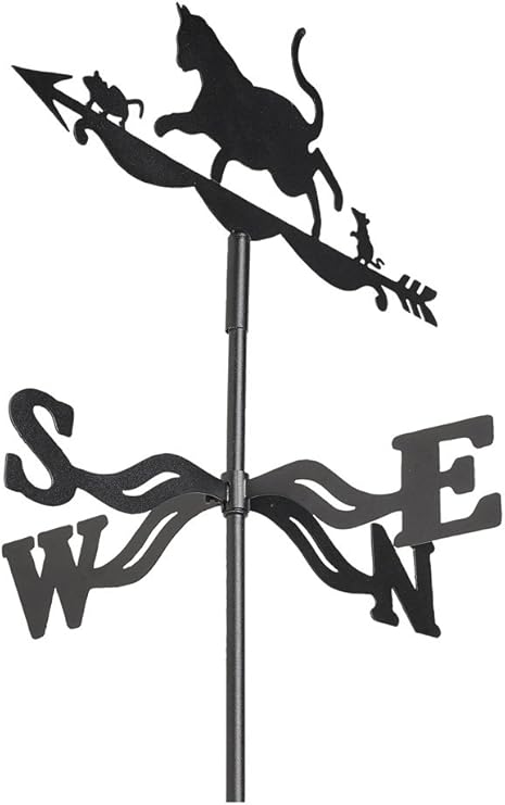 Noir 106 X 23 X 31 Cm Gardman Girouette Avec Le Chat Et Souris Jardin Girouettes