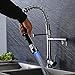 Rozin Chrome Finish Single Hole Spring Kitchen Sink Faucet LED Light Spray Mixer Tap