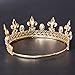 Eseres Men Tiara King's Crown Blue Red Crystal Adjustable Round Tiara