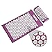 Acupressure Mat and Pillow Set for Back and Neck Pain Relief and Muscle Relaxation Relieves Stress, Back, Neck, and Sciatic Pain (Purple)