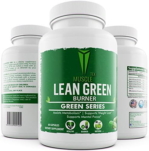 _MUSCLE TEX GREEN LEAN BURNER - GLUTEN FREE,VEGAN FRIENDLY, NON GMO,Garcinia Cambogia – Green Coffee Bean Extract – Raspberry Ketones – Green Tea Extract-Weight Loss For Men &amp; Women