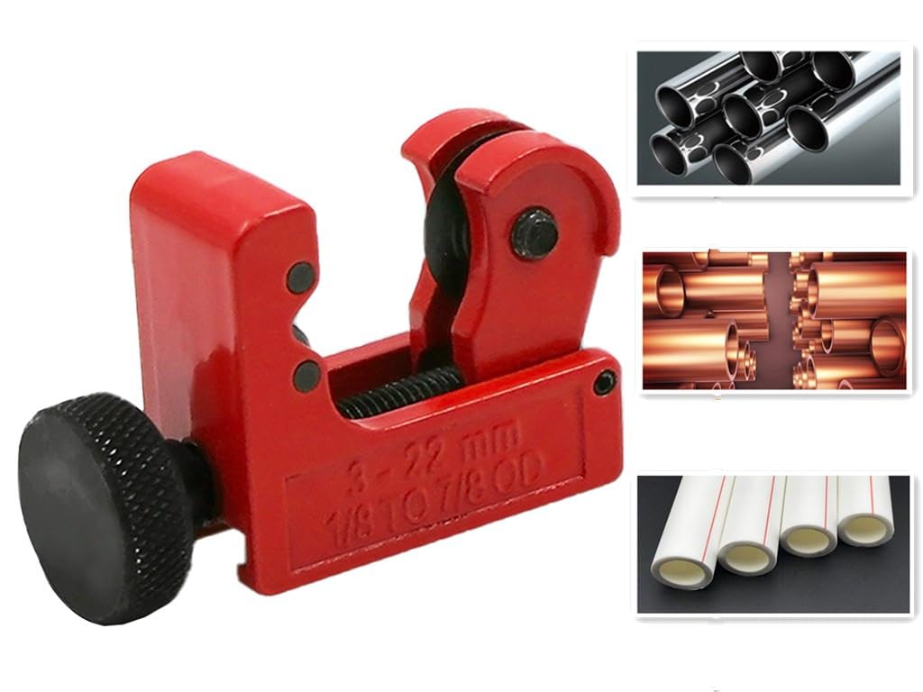 YongXiangPeng Pipe Cutter,3-22mm (1/8inch-7/8inch) Adjustable Mini Tube Cutter Heavy Duty Rigid Tubing Cutter for Stainless Steal Tubing, Metal, Plastic, Brass