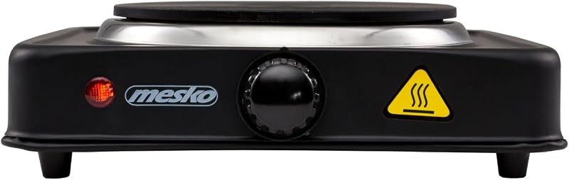 MS 6508 MS-6508 Hornillo Eléctrico, Regulador de Temperatura, Compacto, Viaje, Camping 154 mm, 1000W, Negro, 1000 W, Aluminio