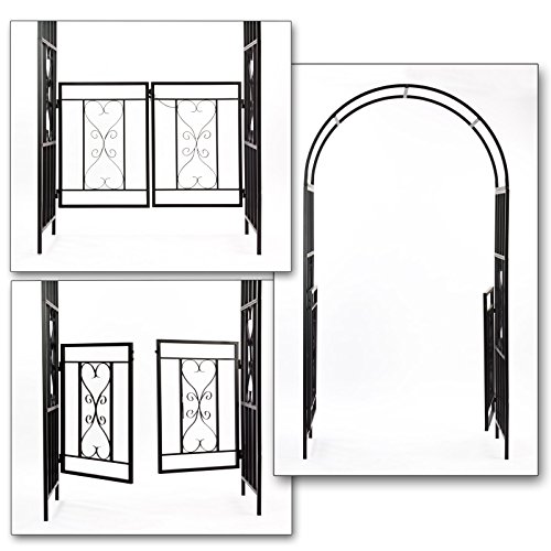 Rosenbogen Torbogen Rankhilfe Rankgitter Pergola Metall schwarz Dover – Bild 5