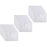 YESSART 5x7 Small Plastic Envelopes Receipt Check Storage File Holder Case 36 Pack Hook & Loop Closure (clear-36 Pack)