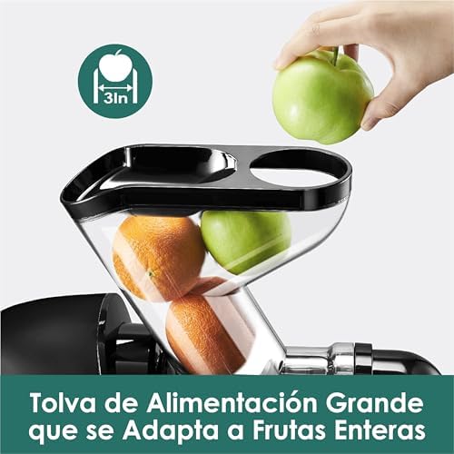 Extractor de Zumo Prensado en Frío 76 mm, libre de BPA (Negro)