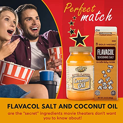 Ultimate Movie Theater Popcorn Kit Flavacol Salt (35 oz) & Golden