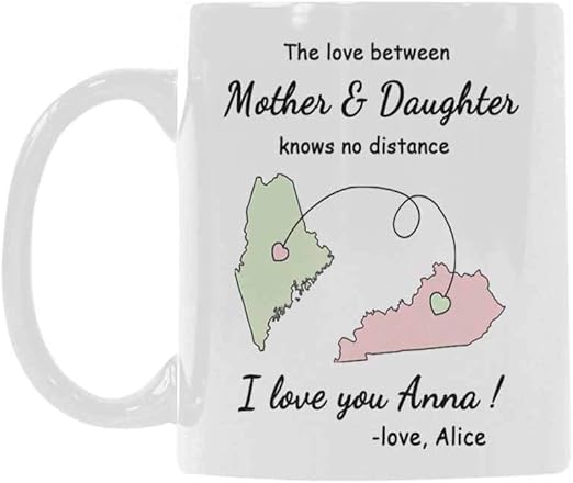 the love between a mother and daughter knows no distance mug