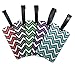 Oliveland Chevron Design Set of 5 Luggage Tags Zigzag (gray+green+red+purple+mint)
