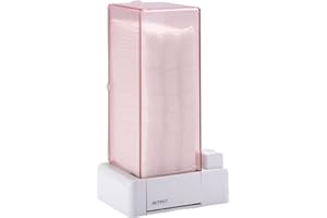 Lamphle Automatic Cotton Pad Dispenser, Automatic Cotton Square Holder Press Out Dispenser for Pads (Pink)