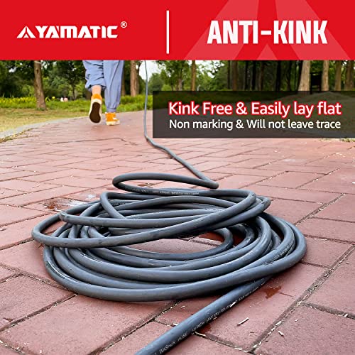 YAMATIC Super Flexible Pressure Washer Hose 25FT X 1/4" 3200 PSI, Kink