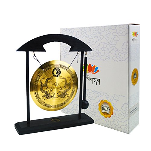 Zen Art Brass Feng Shui Desktop Gong W Fengshuisale Red String Bracelet H1302 - Thumbnail 2