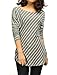 Allegra K Women Diagonal Stripes Drop Sleeves Tunic Top Grey M