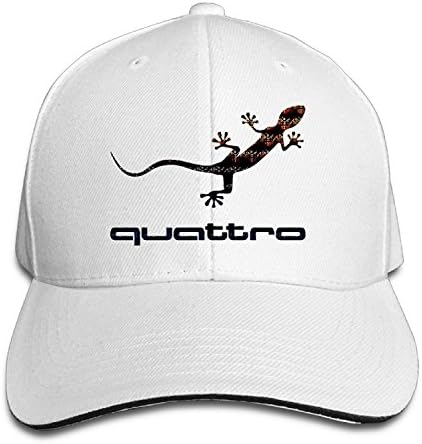 Youaini Biotio Audi Quattro Gecko Logo Adjustable Sandwich Peaked Baseball Caps/Hats Adjustable For Unisex
