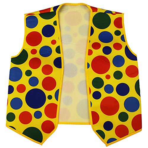 Clown Costume - Clown Nose Clown Wig Bow Tie and Vest - 4 Pc Clown Dress Up Accessories by Tigerdoe