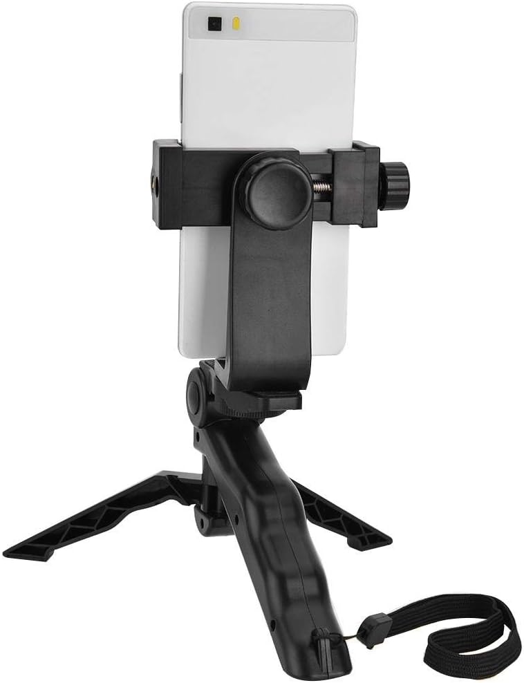 Fdit Smartphone Tripod, Black Phone Holer Tripod Handheld Stabilizer Hand Grip Mount for Smartphone - Image 4