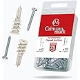 CrimsonMark 20Pcs Self Drilling Drywall Anchors and Screws kit #8 x 1-1/4”- Superb Wall Anchors for Drywall, Holds Upto 75lbs – No Drill Hole Required with These Dry Wall Screws and Anchors