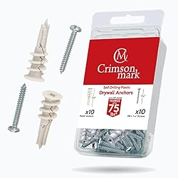 CrimsonMark 20Pcs Self Drilling Drywall Anchors and
