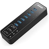 Anker hub de datos con 10 puertos de 60 vatios, con 7 puertos USB 3.0 y 3 puertos de carga PowerIQ para Macbook, Mac Pro/mini