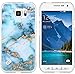 MUQR Case Bumper Rubber Gel Silicone Slim Drop Proof Protection Cover Compatible with Samsung Galaxy S6 Active & Blue Marble Pattern