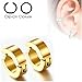 U2U Pair of 316L Surgical Stainless Steel Non-Piercing Clip On Round Earrings (Colors Optional) (Gold)