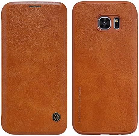 TrueUpgrade Qin Series Elegant Leather Shell Flip Cover Compatible with Samsung Galaxy Note 5 - Brown