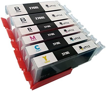 Wildyez 6-Pack 270XL 271XL Ink Cartridge Replacement for Canon PGI 270XL CLI 271XL–Worked in Canon Pixma MG6820 MG6821 MG6822 TS5020 MG5720 MG5721 MG5722 TS6020–High Yield 1 Set+ 1 Black 5 color.