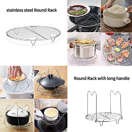 Instant Pot Accessories Steamer Basket with Egg Steamer Rack, Divider, Fits Instant Pot 5,6,8 qt Pressure Cooker, Stainless Steel, 3 Pcs Set
