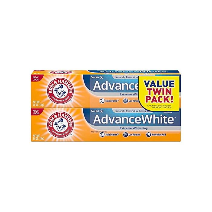 Arm & Hammer Advance White Extreme Whitening with Stain Defense, Fresh Mint, 6 oz Twin Pack (Packaging May Vary)
