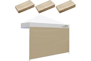 Hisinly Canopy Sidewalls 10 * 10 ft, 3PCS Sunwalls with 210D Oxford Cloth, UV Protection and Waterproof, Suits Pop-up Tent/Instant Canopy/Commercial Canopy, Kahki (Sidewall Only)