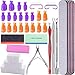 SIQUK Nail Polish Remover Tools Including 700 Pcs Cotton Pads 20 Pcs Nail Clips 6 Pcs Nail File, Triangle Cuticle Set 2 Pcs Nail Brush 2 Pcs Grinding Blocks, Polishing Block, Dead Skin Fork, Scissors