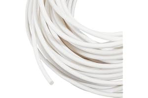 BENECREAT 32.81 Yards PVC Welt Cord Piping, 6mm White Polyester Piping Cord for Crochet, Knitting, Weaving or Trim in Garment